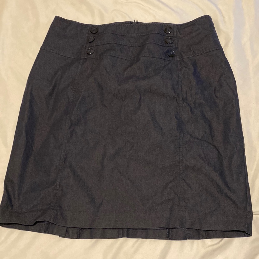 Worthington Dark Blue Skirt With Buttons Size 18